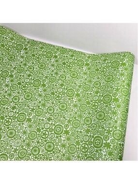 Original 1970s Green Floral Drawer Shelf Liner Paper 22" x 10.5' Unused Roll VTG
